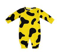 Chickwin Body à Manches Longues pour Bébé, Bébé Grenouillères Garçons Grenouillères Motif Vache Super Doux Jumpsuit Imitation Coton Body Tenues 0-24 Mois (Jaune/noir,18-24 mois)