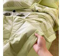 Chickwin Couette d'été Bicolore 4,5 Tog Réversible en Duvet, Grand Carreaux Couvre-lit 1 2 Personnes Couvre Lit Matelassée Couverture Canapé, Jeté de Lits Légère Dessus de Lit (Vert Sauge,180x220cm)
