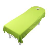 Chickwin Couleur Unie Housse Table Massage avec Trou, Housse Table de Massage Doux Lavable, Drap Housse Table de Massage Réutilisables, Drap de Salon de Coiffure pour Spa (Vert,190x120cm)