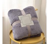 Chickwin Couleur Unie Plaid Couverture Polaire en Flanelle, Chaude Couvre lit 1/2 Personnes Jeté de Canapé Douce et Chaude Moelleuse Dessus de lit Canapé lit (70x100cm,Lait Violet)