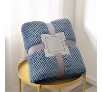 Chickwin Couleur Unie Plaid Couverture Polaire en Flanelle, Chaude Couvre lit 1/2 Personnes Jeté de Canapé Douce et Chaude Moelleuse Dessus de lit Canapé lit (45x65cm,Bleu Brume)