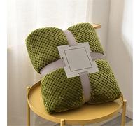 Chickwin Couleur Unie Plaid Couverture Polaire en Flanelle, Chaude Couvre lit 1/2 Personnes Jeté de Canapé Douce et Chaude Moelleuse Dessus de lit Canapé lit (70x100cm,Vert)