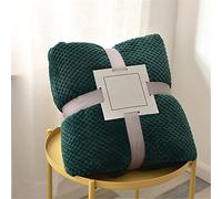 Chickwin Couleur Unie Plaid Couverture Polaire en Flanelle, Chaude Couvre lit 1/2 Personnes Jeté de Canapé Douce et Chaude Moelleuse Dessus de lit Canapé lit (70x100cm,Vert foncé)