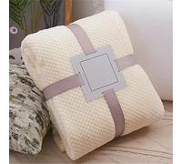 Chickwin Couleur Unie Plaid Couverture Polaire en Flanelle, Chaude Couvre lit 1/2 Personnes Jeté de Canapé Douce et Chaude Moelleuse Dessus de lit Canapé lit (180x200cm,Beige)