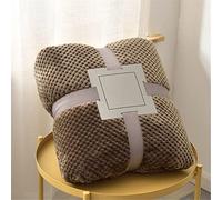 Chickwin Couleur Unie Plaid Couverture Polaire en Flanelle, Chaude Couvre lit 1/2 Personnes Jeté de Canapé Douce et Chaude Moelleuse Dessus de lit Canapé lit (100x150cm,Café)