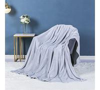 Chickwin Couleur Unie Plaid Polaire Couverture en Flanelle, Couverture lit 1/2 Personnes Douce et Chaude Moelleuse Jeté de Canapé Microfibre Dessus de lit Canapé lit (120x200cm,Gris Clair)