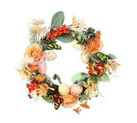 Chickwin Couronne Porte de Pâques 30cm, Couronne Artificielles Decoration Paques, Papillon Couronnes Florales Artificielles Colorées, pour Porte D'entrée, Fenêtre, Mur (30cm,Oiseaux Fleurs)