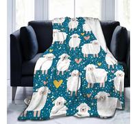 Chickwin Couverture Flanelle, Motif Animal 3D Couverture Moelleuse Chaude Épaisse Douce Couverture Lit Enfant/1/2 Personne Couverture de Canapé Jeté de Canapé (135x200cm,Mouton Mignon)