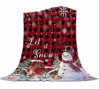 Chickwin Couverture Flanelle Noël, Couverture Moelleuse Chaude Épaisse Douce Couverture Lit Enfant/1/2 Personne Couverture de Canapé Jeté de Canapé Couvre Lit (Joyeux Noël E,240x220cm)