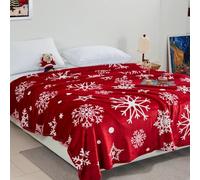 Chickwin Couverture Noël Chaude, Couverture en Flanelle Moelleuse Épaisse Douce Jeté de Lit Hiver Microfibre Confortable 4.5 TOG Couvre Lit pour 1-2 Personne, Canapé (Flocon de Neige,200x230cm)