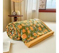 Chickwin Couvre-lit 1 2 Personnes Été Couvre Lit Doux Couverture Matelassée, Fleurs Réversible Microfibre Jeté de Lits Canapé Dessus de Lit pour Lits Simples et Doubles (Tulipes,180x200cm)