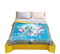 Chickwin Dessus de Lit en Satin, Couvre Lit Matelassé Dessus de Lits Microfibre Couvre-Lits Couverture de Lit Doux Toutes Les Saisons pour Lit 1~2 Personnes (Paon Bleu,200x230cm)
