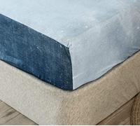 Chickwin Drap Housse 150x190/200 cm avec Bonnet 30 cm, Bleu Drap Housse Enfant- Fitted Sheet Matelas Epais 2 Personnes, Microfibre Brossée avec Une Rebord Élastique