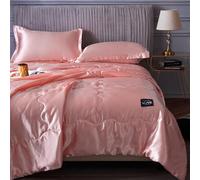Chickwin Été Couvre Lit Matelassée, Satin Couleur Unie Réversible Doux Coton Été Couvre-lit Couverture de lit Jeté de Lit Dessus de Lit - Imprimé en Concis (200x230cm,Brosse)