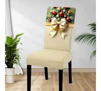 Chickwin Housse de Chaise Salle à Manger de Noël, Lot de 1 2 4 6 8 Couverture de Chaise en Polyester Spandex Extensible Universel Lavable pour Décoration Fête (Nœud Papillon A,6 Pièces)