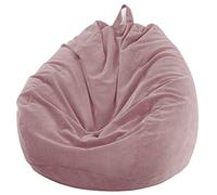 Chickwin Housse de Pouf Poire, Velours Côtelé Fauteuil Poire sans Remplissage pour Extérieur et Intérieur Détente, Chaise Longue de Salon, Chambre Coussin (Rose,100x120cm)