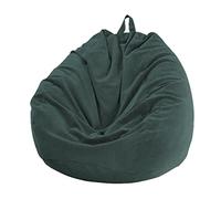 Chickwin Housse de Pouf Poire, Velours Côtelé Fauteuil Poire sans Remplissage pour Extérieur et Intérieur Détente, Chaise Longue de Salon, Chambre Coussin (Vert foncé,85x110cm)