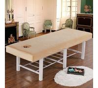 Chickwin Housse Table Massage avec Trou, Housse Table de Massage Doux Lavable, Drap Housse Table de Massage Réutilisables, Drap de Salon de Coiffure pour Spa (Chameau,190x80cm)