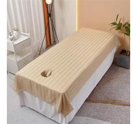 Chickwin Housse Table Massage avec Trou, Satin de Couleur Unie Housse Table de Massage Doux Lavable, Drap Housse Table de Massage, Drap de Salon de Coiffure pour Spa (78x200cm,Camel)