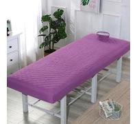 Chickwin Housse Table Massage Couleur Unie, Housse Table de Massage avec Trou, Coton Couvre-Lit Lavable Drap de Salon de Coiffure pour Spa Hall, Centre de Santé (Pourpre foncé,70x190cm)