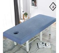 Chickwin Housse Table Massage Couleur Unie, Housse Table de Massage avec Trou Lavable Coton Matelassé Couvre-Lit de Massage, Drap de Salon de Coiffure pour Spa (bleu,60x185cm)