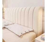 Chickwin Housse Tête de Lit Extensible, Housse Tête Lit Matelassé Flanelle Moderne Élastique Doux 120-220cm Bed Headboard Cover Universelle Antipoussière Lavable (Blanc Laiteux,190cm)