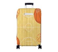 Chickwin Housse Valise pour Bagages Avec des Poches, Elastique Housse Protection Valise, Voyage Luggage Trolley Case Cover Protector, S-XL, Impression de Basketball (Match de basketball,S)
