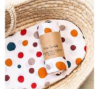 Chickwin Langes Bébé en Mousseline de Coton, Couvertures d?emmaillotage pour Bébé et Nouveau-nés, Serviettes de Bain Mousseline Deux Couches Grand Doux, Multi usages (Points Colorés,120x120cm)