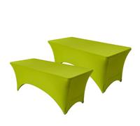 Chickwin Lot de 2 Nappe Rectangulaire Exterieur Extensible Spandex (046 Vert Clair,6FT-183x76x76cm)