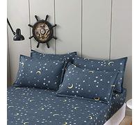 Chickwin Lot de 2 Taie d'oreiller 50x75cm, Galaxie Lune étoile Bleue Housses d'oreiller 100% Microfiber Doux Confortable Protège Oreiller avec Fermeture à Enveloppe