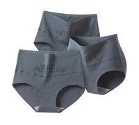 Chickwin Lot de 3 Culotte Femme,Culotte Menstruelle Lavable Taille Haute,Slip Femme Extensible Doux,Culottes et Slips Confort Respirant,Culottes pour Regle,Adolescente/Adulte (Gris Foncé,TG)