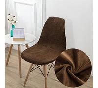 Chickwin Lot de 6 4 2 Housse de Chaise Scandinaves, épaissir Velours Couleur Unie Couverture de Chaise, Extensible Housse de Chaise pour Mariage, Noel, Restaurant, Jardin (Brun,6 pièces)
