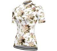 Chickwin Maillot Velo Femme Manche Courte, Maillot Cycliste Été Respirant Séchage Rapide XS~4XL Vêtements Velo Route Élastique Tee Shirt Cycliste avec 3 Poche (Branche Fleur C,M)