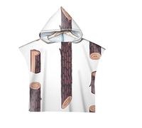 Chickwin Motif 3D Poncho à Capuche Enfants Microfibre Serviette avec Capuche Robe de Plage Peignoir de Bain Poncho de Natation pour Garçons et Filles (Arbre,60x80cm)