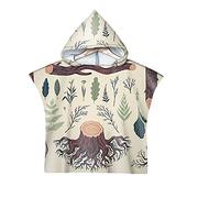 Chickwin Motif 3D Poncho à Capuche Enfants Microfibre Serviette avec Capuche Robe de Plage Peignoir de Bain Poncho de Natation pour Garçons et Filles (souche d'arbre,60x80cm)