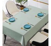 Chickwin Nappe PVC Rectangulaire Anti Taches, Plastique Nappes Toile Cirée Imperméable à Facile d'entretien Couleur Unie Nordique pour Salle à Manger Jardin Picnic Party (140x220cm,Menthe Verte)