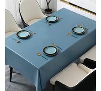 Chickwin Nappe PVC Rectangulaire Anti Taches, Plastique Nappes Toile Cirée Imperméable à Facile d'entretien Couleur Unie Nordique pour Salle à Manger Jardin Picnic Party (140x200cm,Bleu)