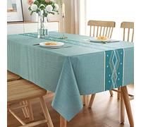 Chickwin Nappe PVC Rectangulaire Anti Taches, Plastique Nappes Toile Cirée Imperméable Motif de Nordique Plante pour Salle à Manger Moderne Party Jardin Picnic (Nordique Moderne,137x160cm)