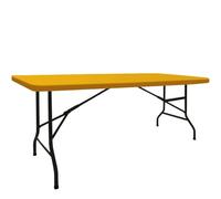 Chickwin Nappe Rectangulaire Ajustée Nappe à Bords Élastiques Lavable Nappes Couleur Unie Couverture de Table pour Extérieure Table de Jardin Terrasse Camping Picnic (6FT: 183x76cm,Jaune foncé)