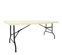 Chickwin Nappe Rectangulaire Ajustée Nappe à Bords Élastiques Lavable Nappes Couleur Unie Couverture de Table pour Extérieure Table de Jardin Terrasse Camping Picnic (6FT: 183x76cm,Beige)