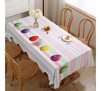 Chickwin Nappe Rectangulaire Imperméable, Nappe de Pâques pour Table à Manger Intérieur et Extérieur, Imprimée Oeufs de Pâques, Entretien Facile en Polyester Anti-Taches (?ufs de Pâques,150x300cm)