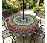 Chickwin Nappe Ronde Imperméable Trou de Parasol (Mandalas 1,152cm)