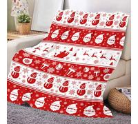 Chickwin Noël Plaid Polaire Plaid Canape Rouge Blanc Couverture Polaire en Flanelle Douce Chaude Couvre Lit 1/2 Personnes Jeté de Canapé Moelleuse Dessus de lit Canapé lit (130x150cm,Bonbon Neige)