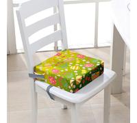 Chickwin Pâques Portable Réhausseur Coussin de Siège Lavable avec Boucle de Sécurité Ajustable Anti Glisse pour Repas Voyage de Bébé Bambin Enfant Tout-Petit (Fleurs de tulipes,32x32x8cm)