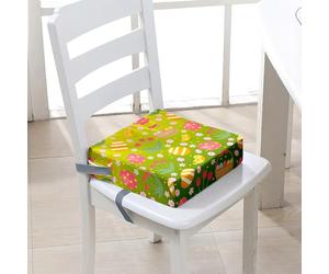 Chickwin Pâques Portable Réhausseur Coussin de Siège Lavable avec Boucle de Sécurité Ajustable Anti Glisse pour Repas Voyage de Bébé Bambin Enfant Tout-Petit (Fleurs de tulipes,32x32x8cm)