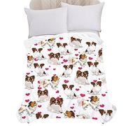 Chickwin Plaid Couverture Polaire, 3D Chien Kawaii Couverture en Flanelle Chaudes Légères Douce Couvertures Toutes Saisons Jete de Canape pour Voyager, Lit ou Canapé (150x200cm,Papillon)