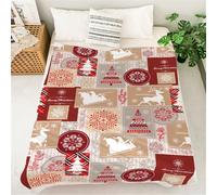Chickwin Plaid Couverture Polaire, 3D Couverture en Flanelle Douce Chaudes Légères Couvertures Toutes Saisons Jete de Canape pour Noël Vacances Voyager, Lit ou Canapé (130x150cm,Kaki)