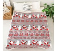 Chickwin Plaid Couverture Polaire, 3D Couverture en Flanelle Douce Chaudes Légères Couvertures Toutes Saisons Jete de Canape pour Noël Vacances Voyager, Lit ou Canapé (70x100cm,Gris)