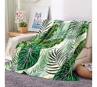 Chickwin Plaid Couverture Polaire, 3D Feuille Couverture en Flanelle Douce Chaudes Légères Couvertures Toutes Saisons Jete de Canape pour Voyager, Lit ou Canapé (160x200cm,Feuilles Tropicales)