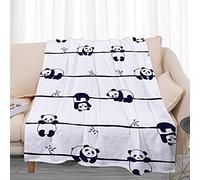 Chickwin Plaid Couverture Polaire, 3D Panda Enfants Couverture en Flanelle Douce Chaudes Légères Couvertures Toutes Saisons Jete de Canape pour Voyager, Lit ou Canapé (100x150cm,Blanc)